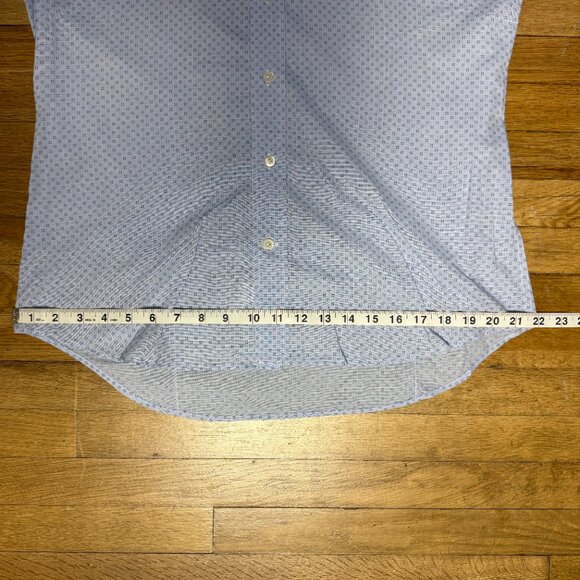 Ledbury Mens Light Blue Patterned Long Sleeve Button Down Size 15.5 - Picture 7 of 8